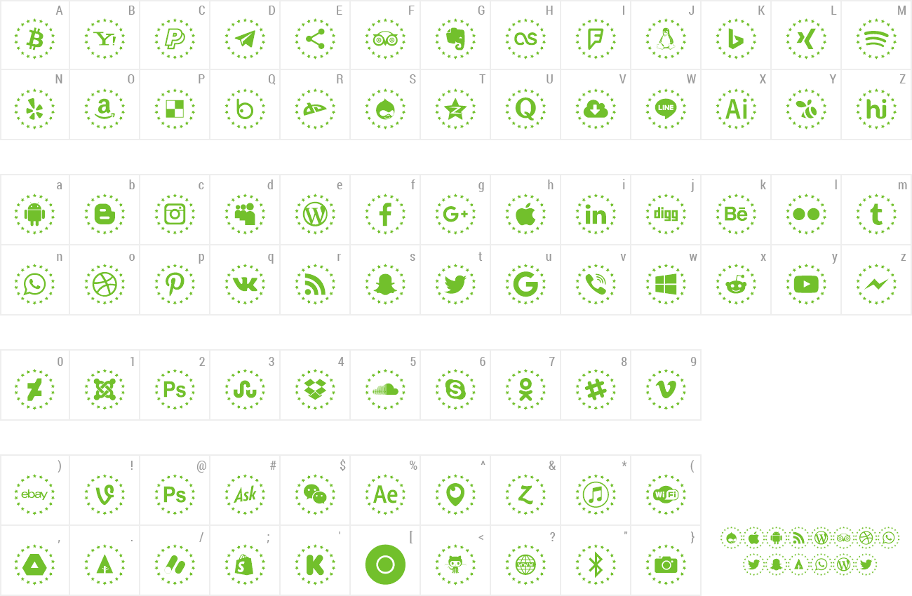 Font Type Icons preview